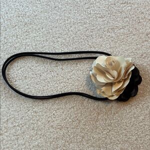 Elegant Cream and Black Floral Headband